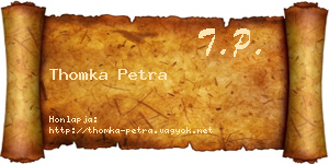 Thomka Petra névjegykártya